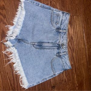 PacSun Blue Jean Shorts with Frayed Hem